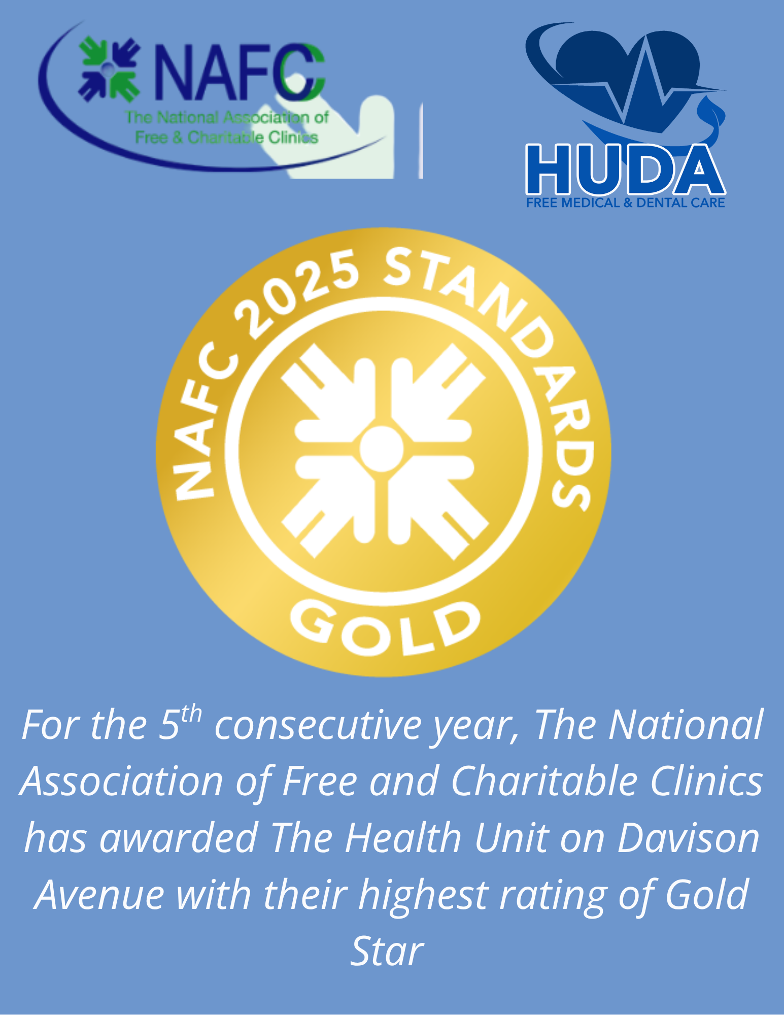 Free Clinic Detroit: Community Heath Center - No Insurance | HUDA Clinic - 2025%20Gold%20Star%20NAFC%20%281%29