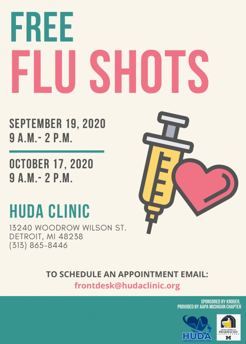 Announcements - HUDA Free Community Health Clinic - ENGLISH__HUDA_Flu_Clinic-1